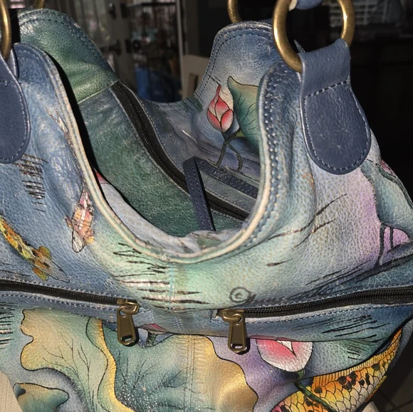 BEAUTIFUL  ALL LEATHER BUCKET KOI BAG Large - Picture 5 of 16